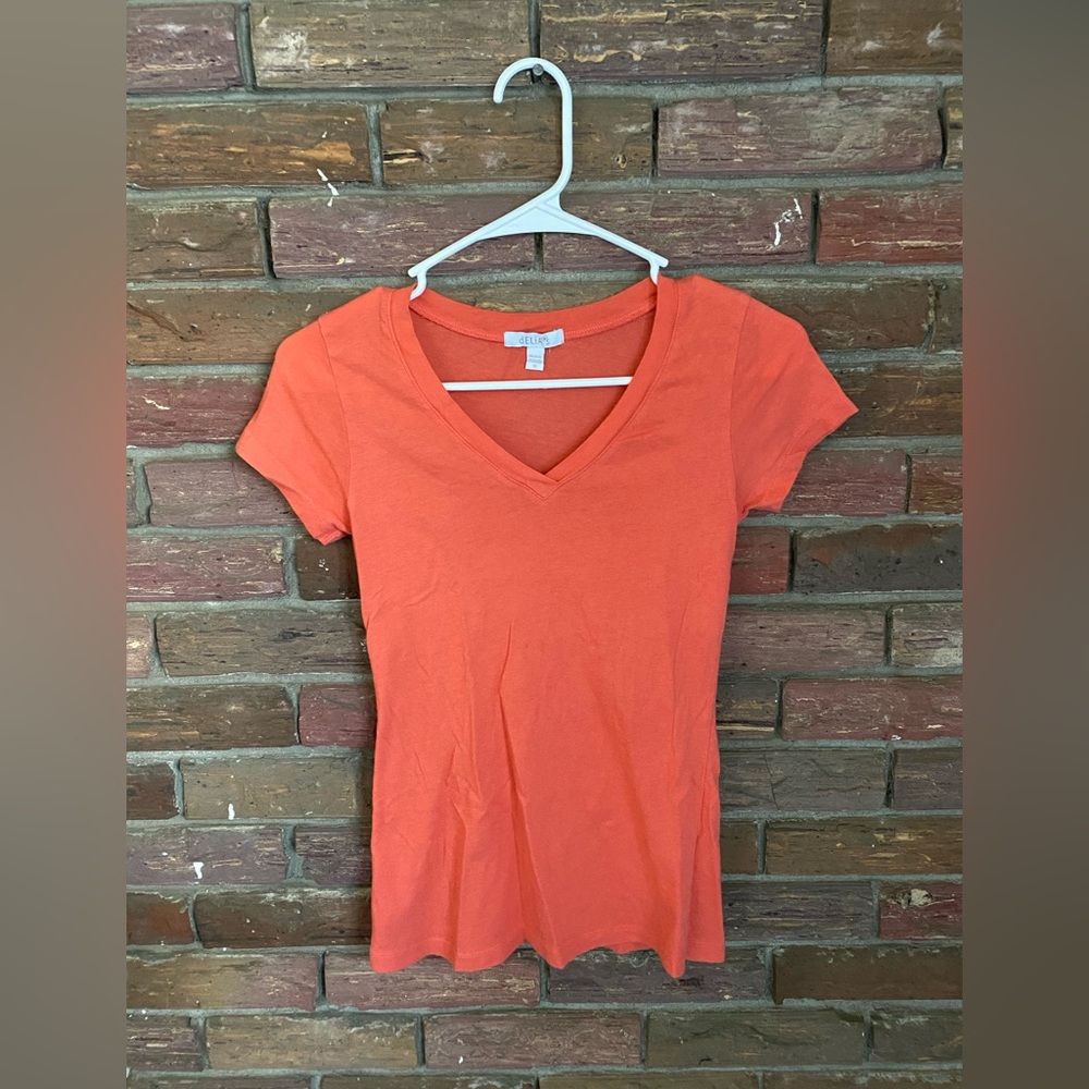 dELiA*s Orange Fitted Short Sleeve Tee